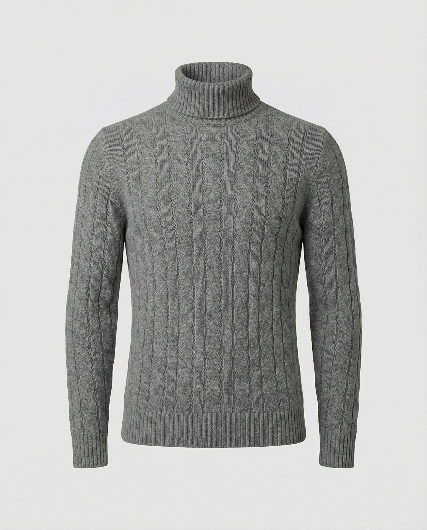 Herren Rollkragenpullover Rippmuster
