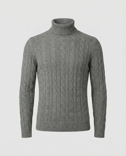 Herren Rollkragenpullover Rippmuster