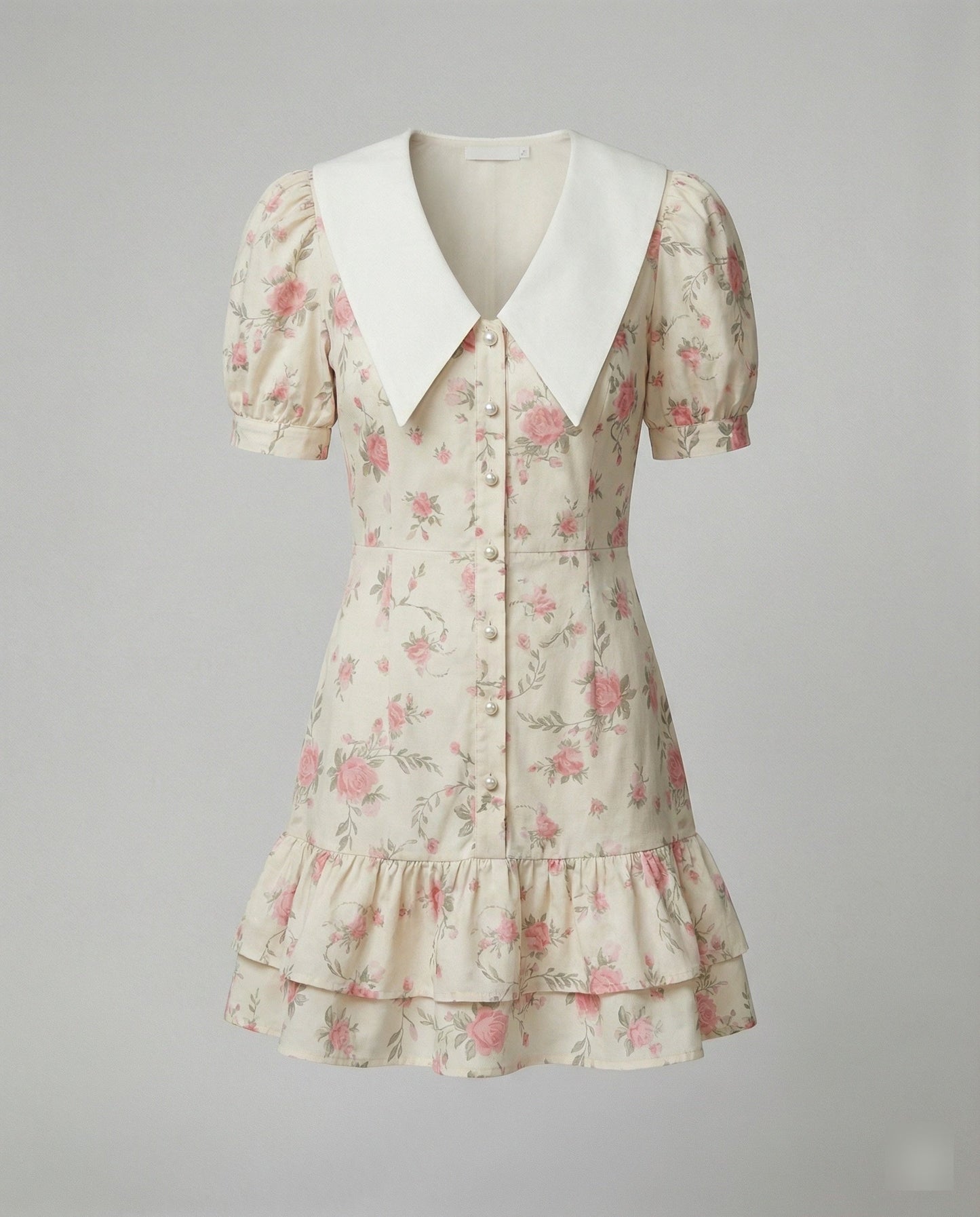 Damen Blumenkleid Puffärmel