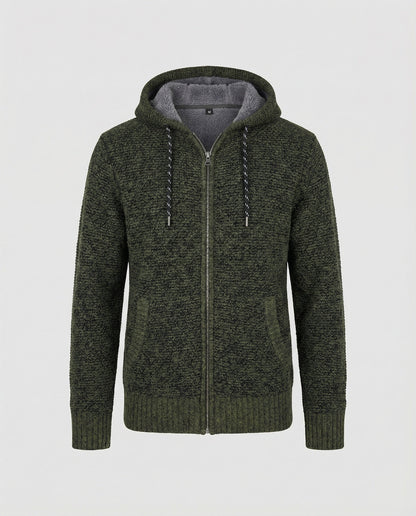 Herren Herbststrickjacke mit Kapuze