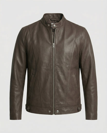 Herren Lederjacke Bomber Stehkragen
