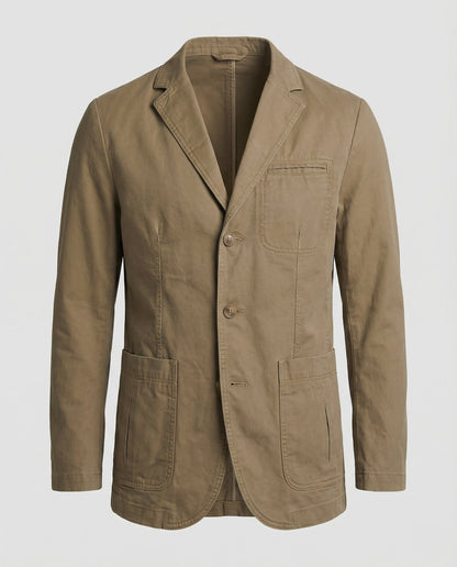 Herren Blazer Baumwolle Leger Blau