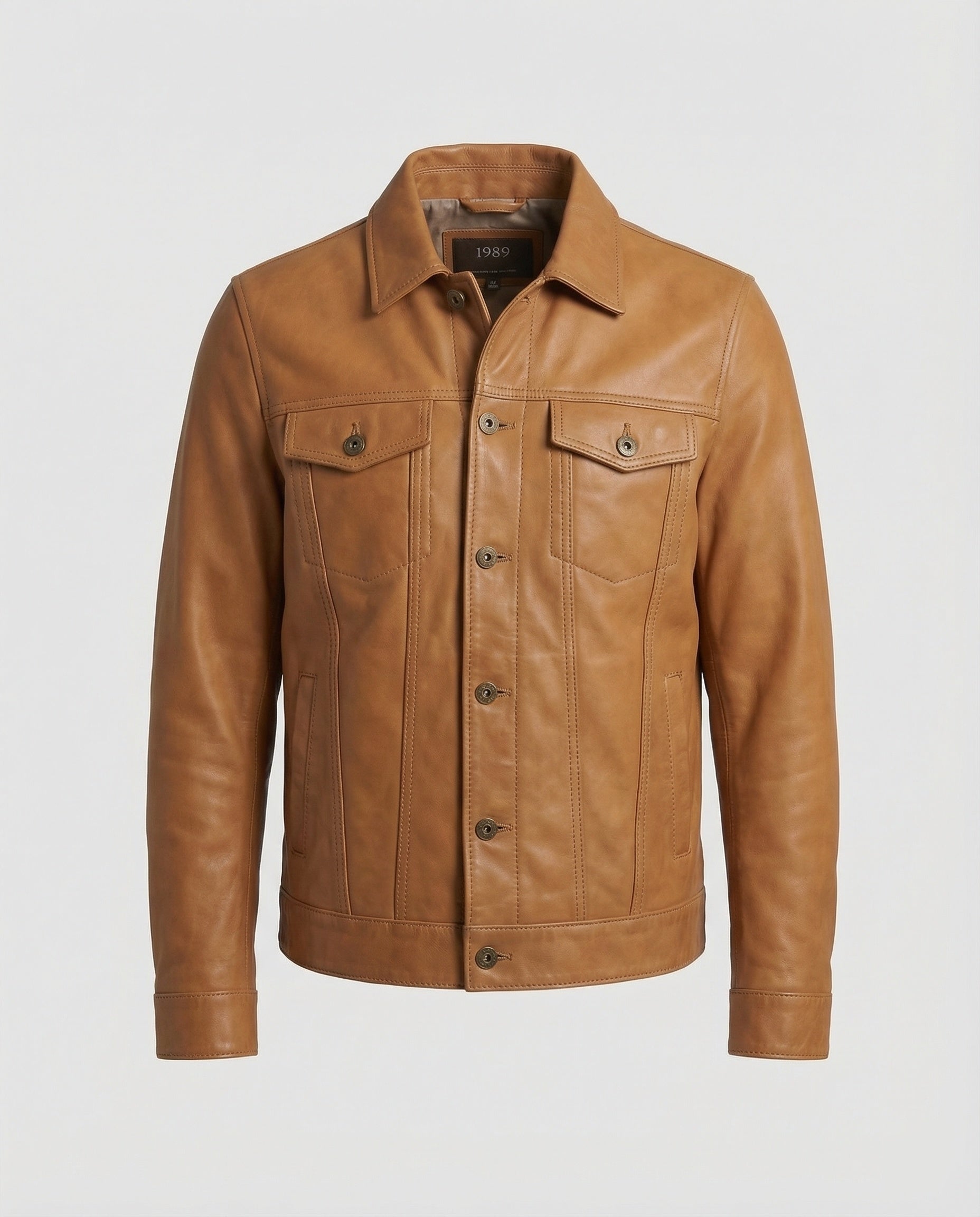 Herren Thermojacke Kunstleder Schwarz - Eveloria