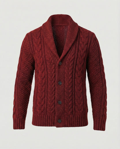 Damen Strickjacke Zopfmuster Warm