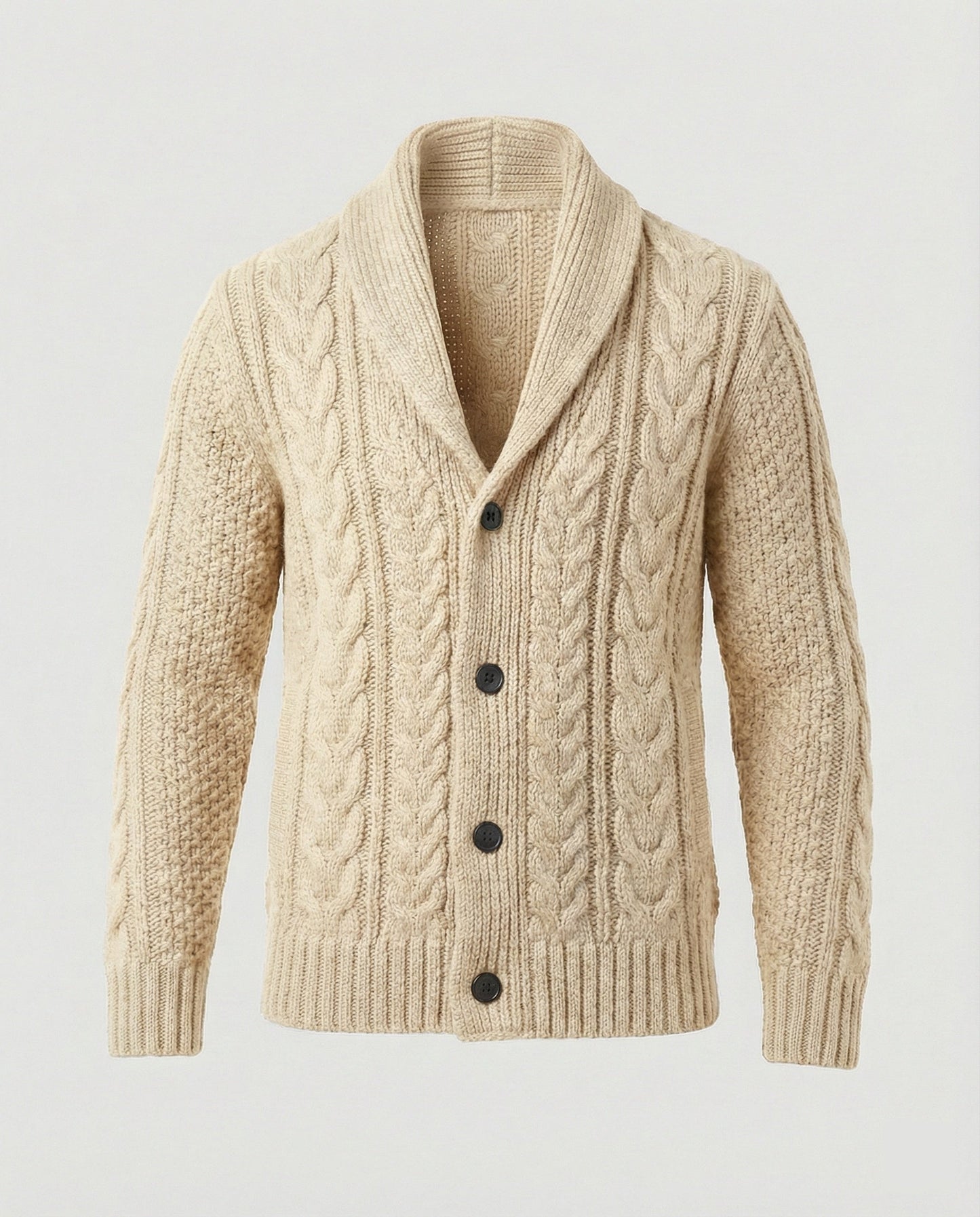 Damen Strickjacke Zopfmuster Warm