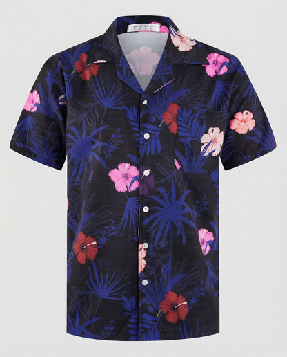 Herren Hawaiihemd Kurzarm Palmenprint - Eveloria