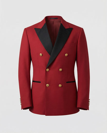Herren Doppelreiher Blazer goldene Knöpfe Elegant