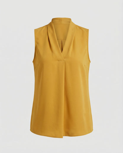 Damen Ärmelloses Sommertop Stoff Elegant Weißen