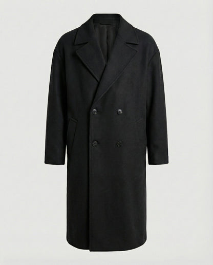 Eleganter Herren Mantel Wolle Optik