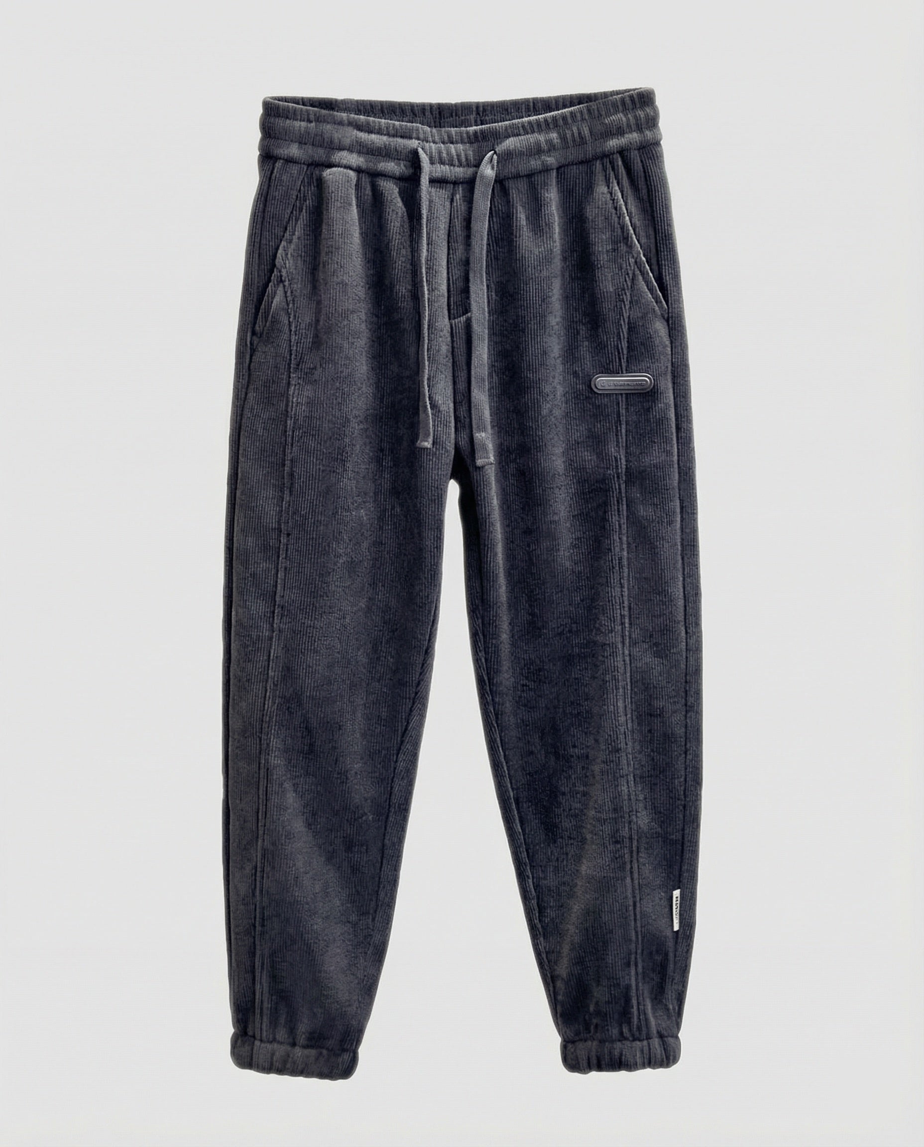 Herren Jogginghose Gerippt Slim Fit Schwarz - Eveloria