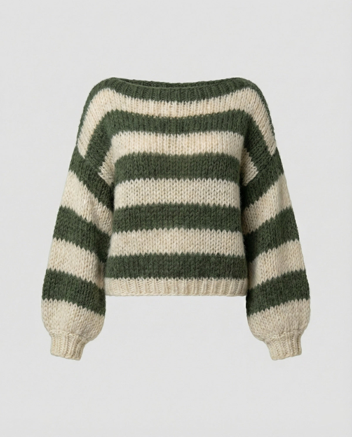 Damen Oversize Pullover Streifen Acryl Grau