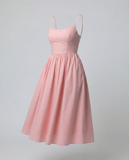 Eveloria Damenkleid Einfarbig U-Ausschnitt Strapsen