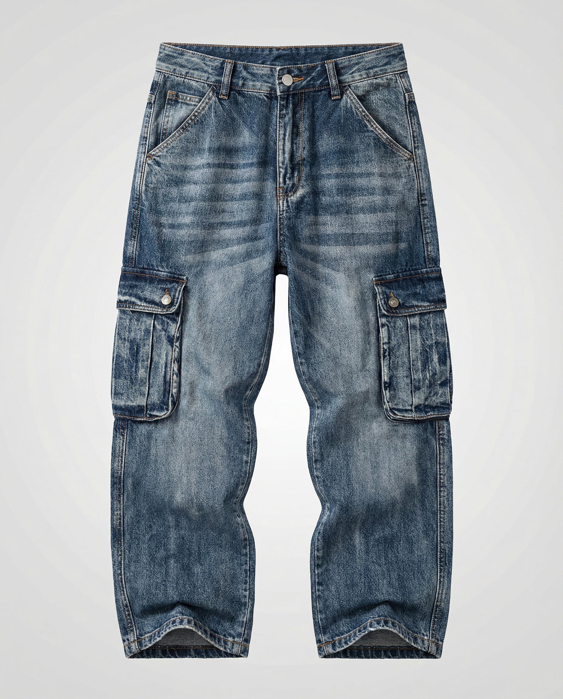 Herren Cargo Jeans Weite Bein Mit Taschen - Eveloria