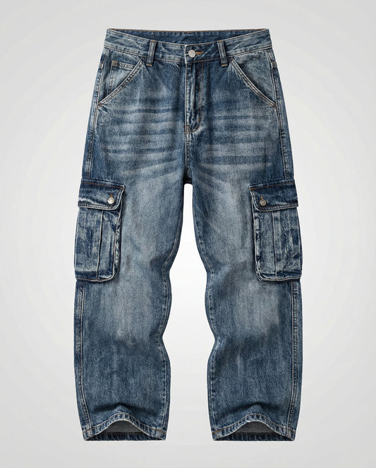 Herren Cargo Jeans Weite Bein Mit Taschen - Eveloria