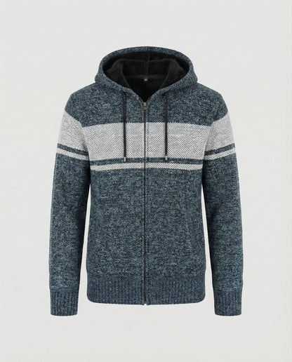 Herren Herbststrickjacke mit Kapuze
