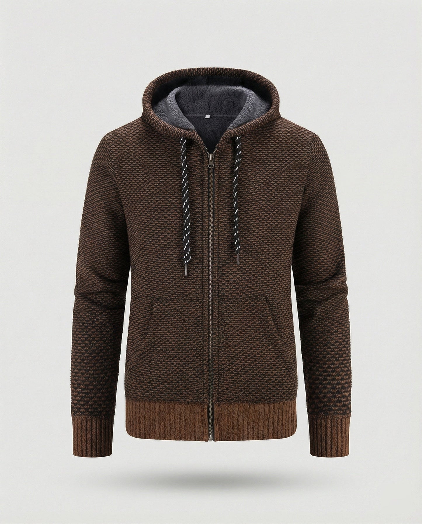 Herren Herbststrickjacke mit Kapuze