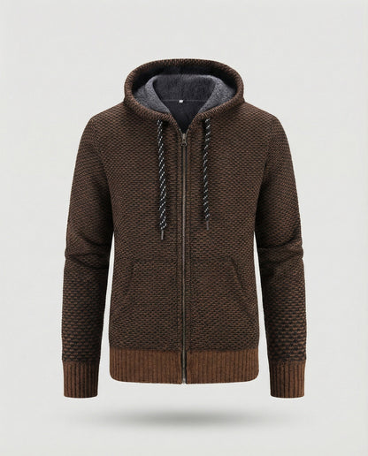 Herren Herbststrickjacke mit Kapuze