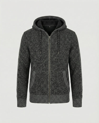 Herren Herbststrickjacke mit Kapuze