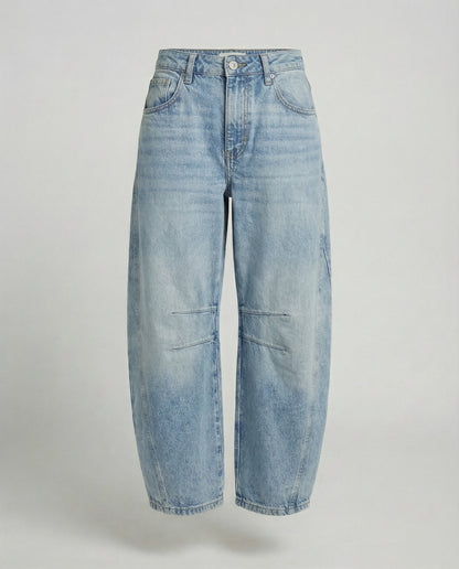Damen Trendhose Weite Bein Denim