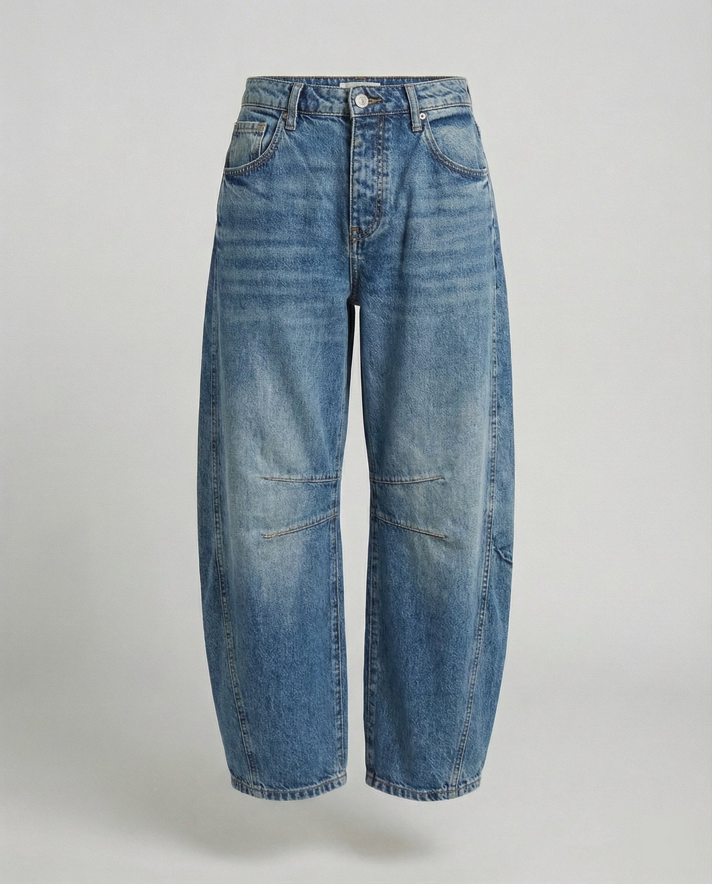 Damen Trendhose Weite Bein Denim