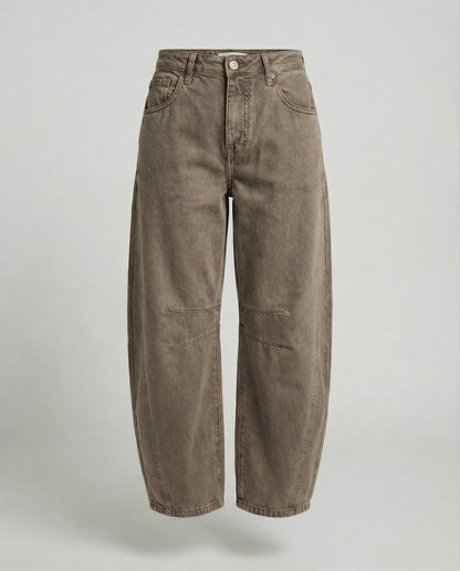 Damen Trendhose Weite Bein Denim