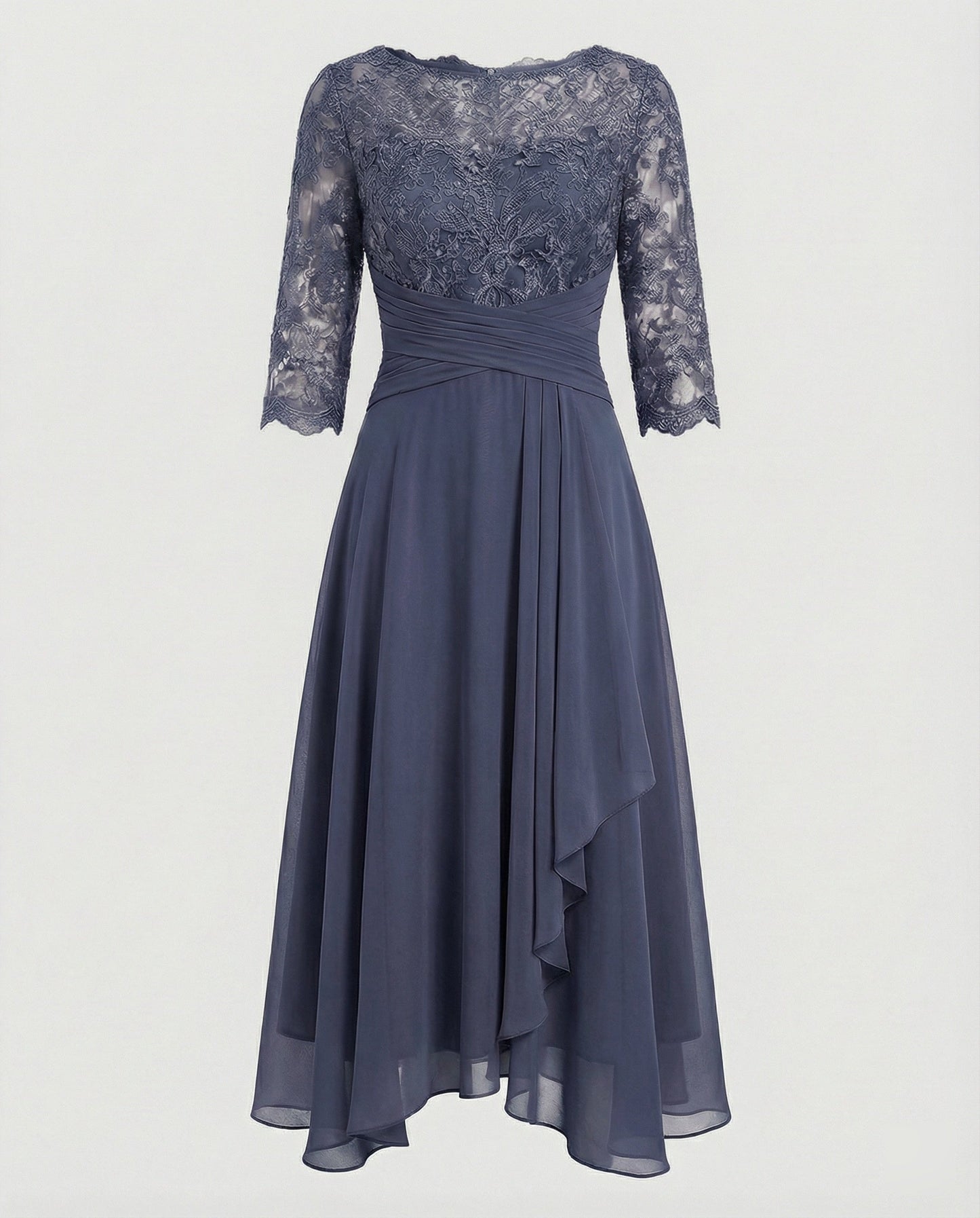 Damen Midi Abendkleid 3/4 Ärmel