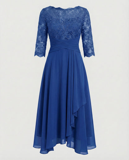 Damen Midi Abendkleid 3/4 Ärmel