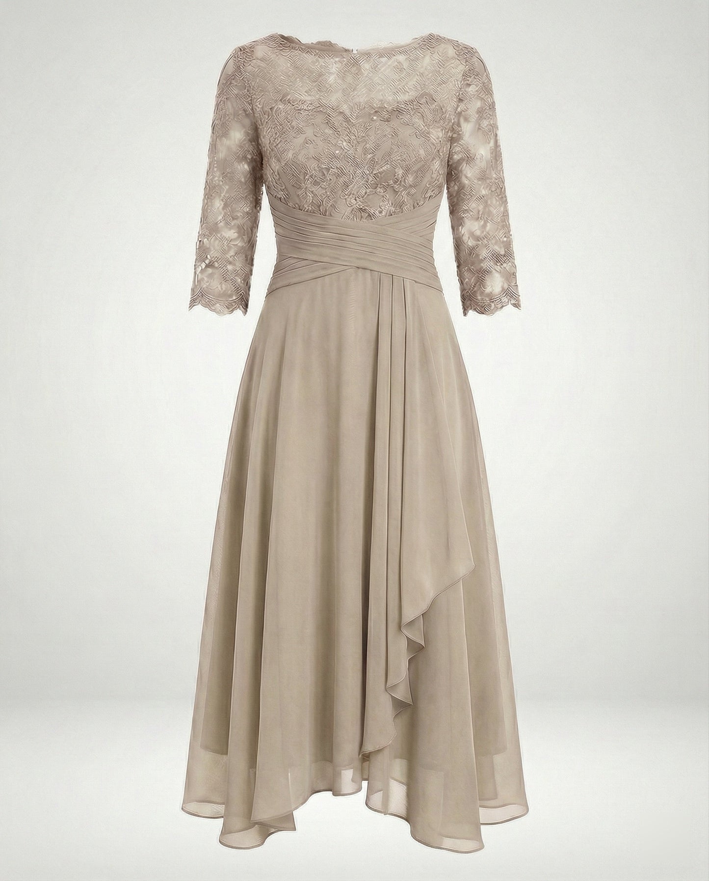 Damen Midi Abendkleid 3/4 Ärmel