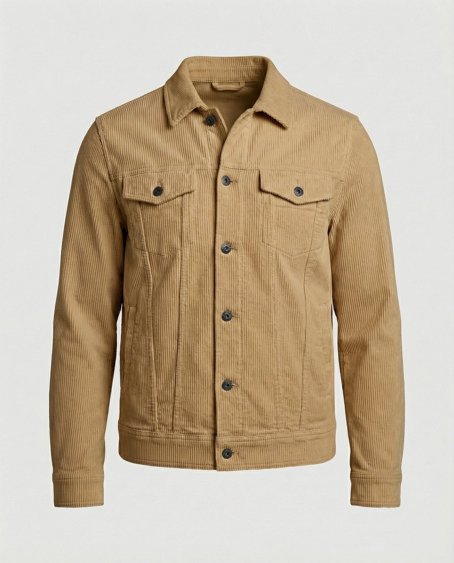 Herren Überhemdjacke Mit Druckknöpfen Baumwolle Blau