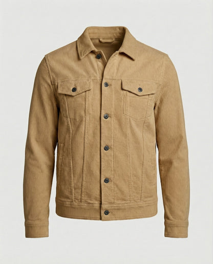 Herren Überhemdjacke Mit Druckknöpfen Baumwolle Blau