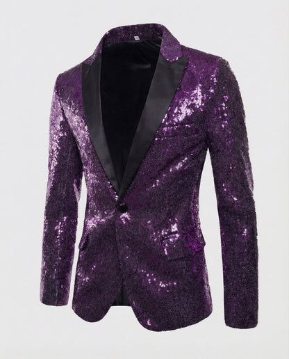 Herren Pailletten Blazer Glamour