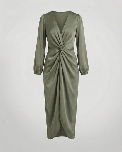 Elegantes Damen Wickelkleid Midi
