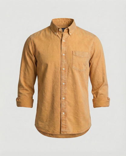 Herren Oxfordhemd Button Down Baumwolle Weiß
