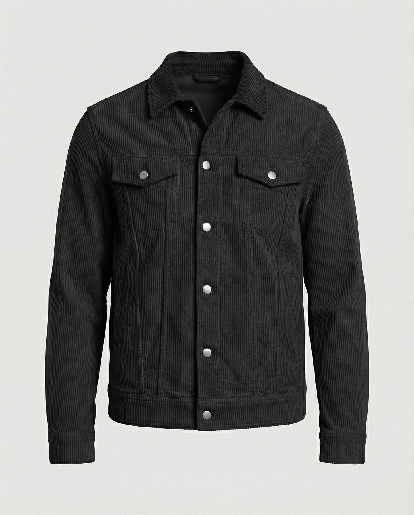 Herren Überhemdjacke Mit Druckknöpfen Baumwolle Blau