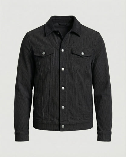 Herren Überhemdjacke Mit Druckknöpfen Baumwolle Blau