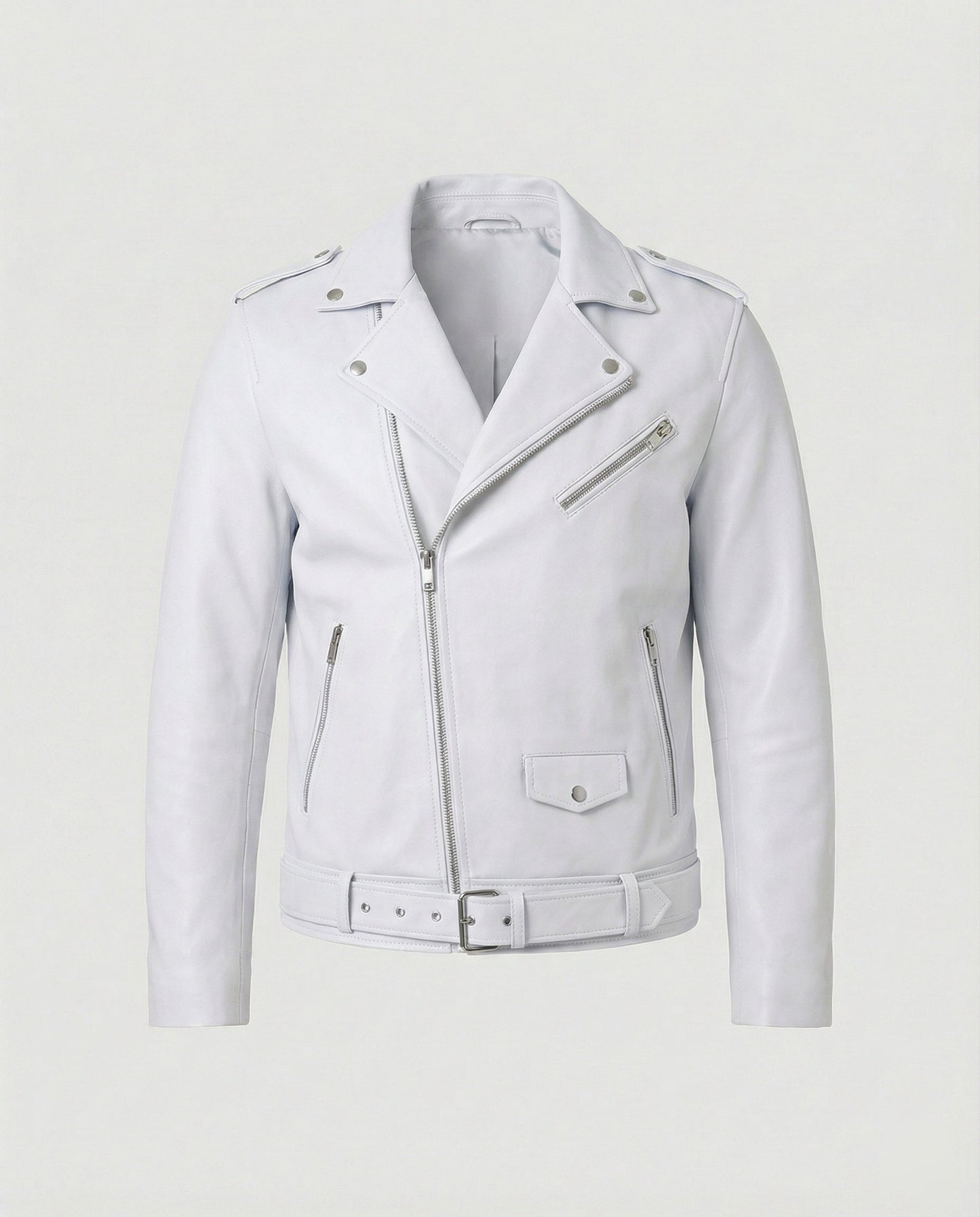 Herren Bikerjacke Kunstleder Tailliert