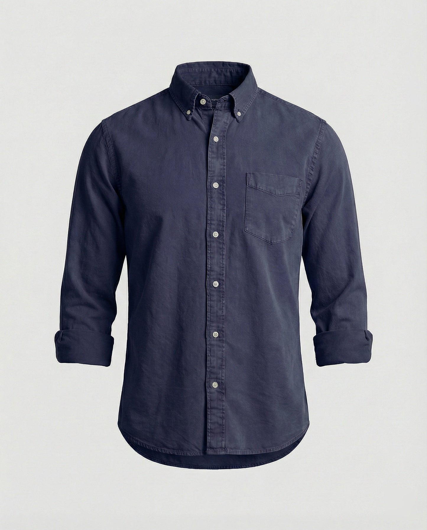 Herren Oxfordhemd Button Down Baumwolle Weiß