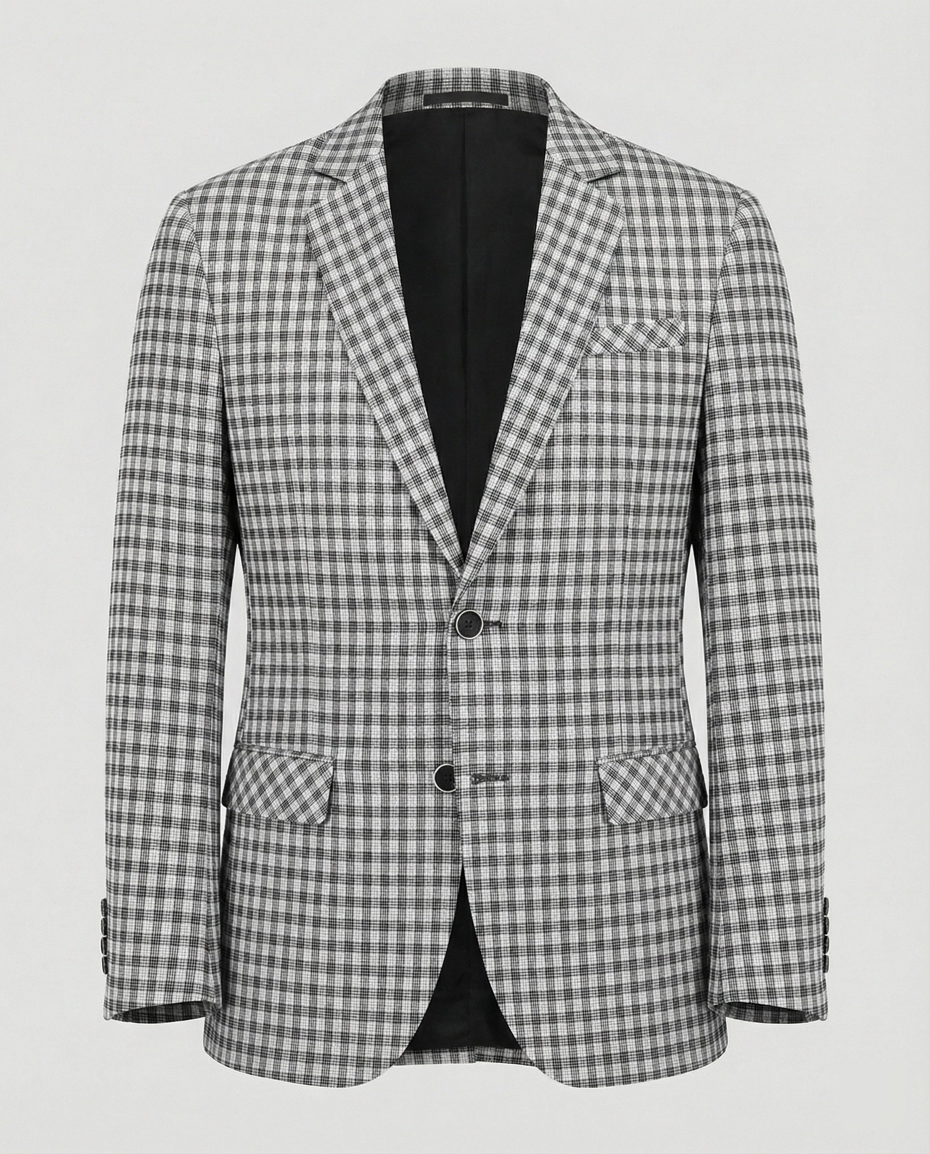 Herren Slim Fit Sakko Glencheck Einreiher - Eveloria