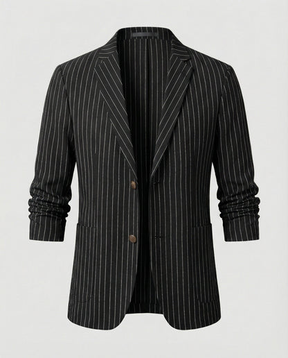 Herren Slim-Fit Sakko Nadelstreifen Sommer