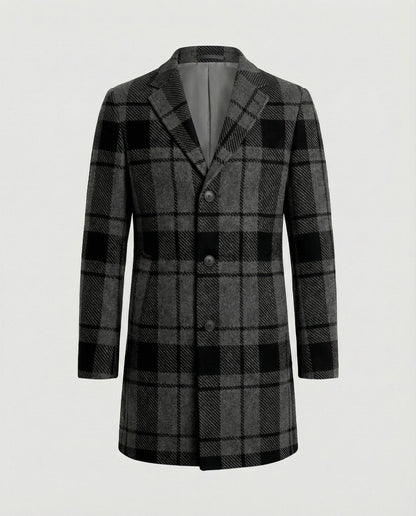 Herren Mantel Elegant Herbst Leder Braun