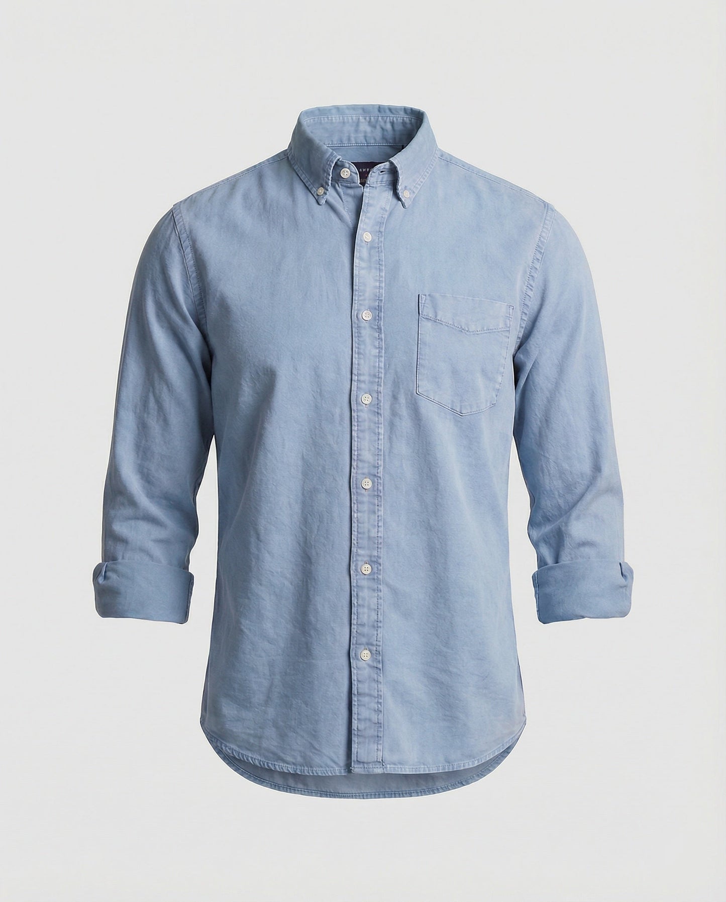 Herren Oxfordhemd Button Down Baumwolle Weiß