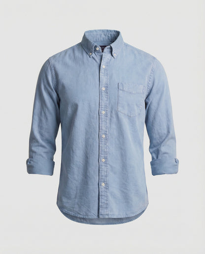 Herren Oxfordhemd Button Down Baumwolle Weiß