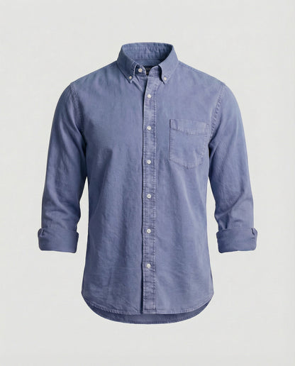 Herren Oxfordhemd Button Down Baumwolle Weiß