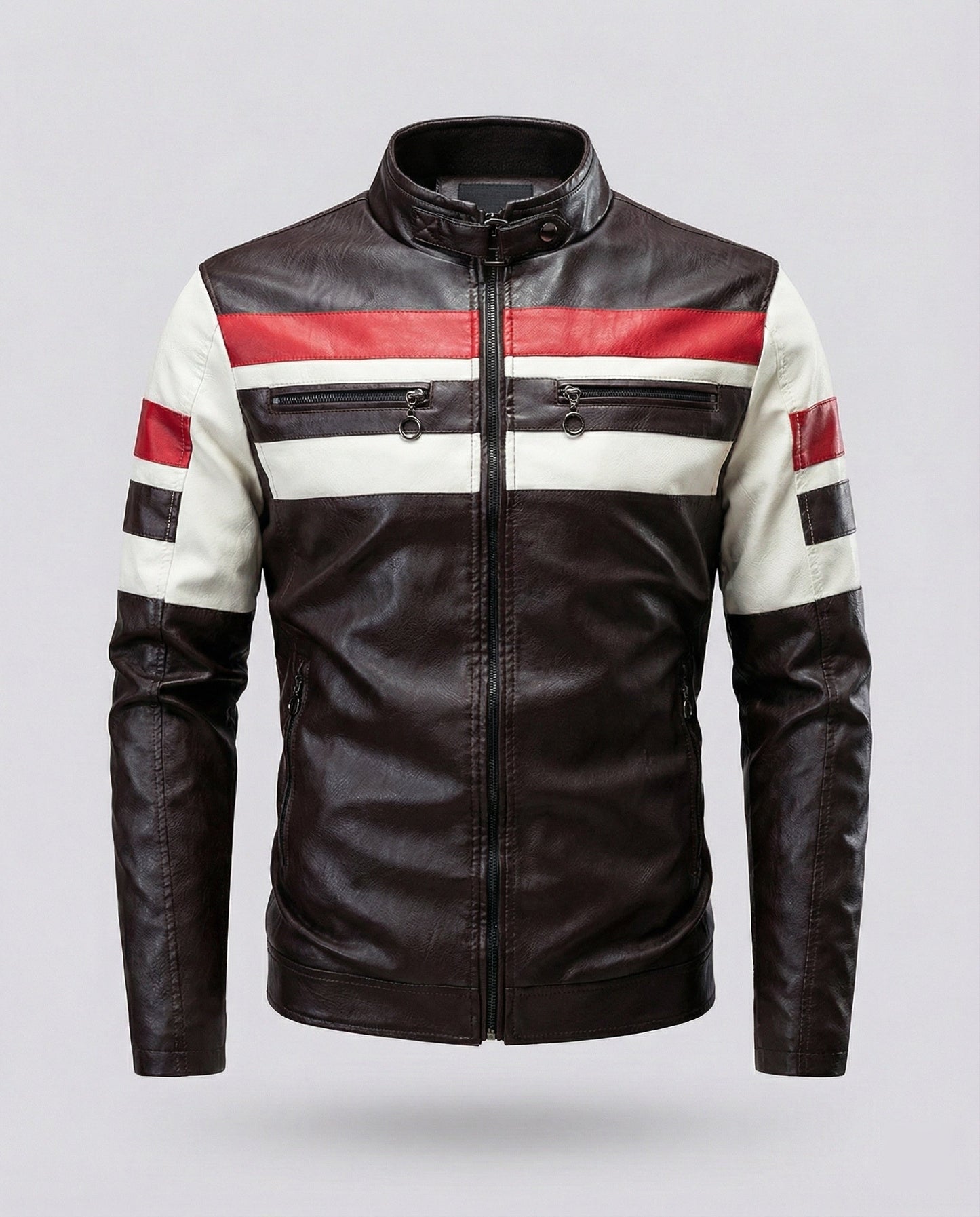 Herren Lederjacke Biker Stil