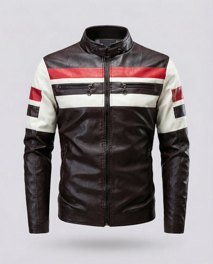 Herren Lederjacke Biker Stil