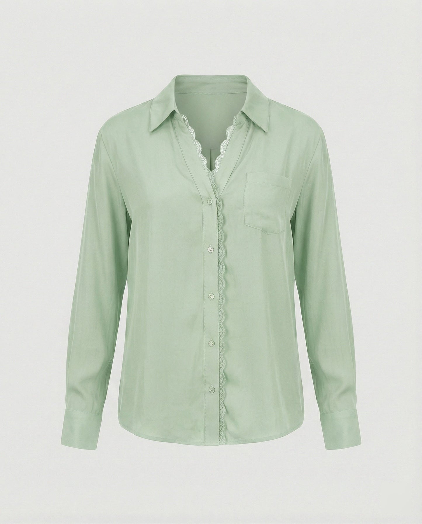 Damen Bluse Spitze Akzent Weiss