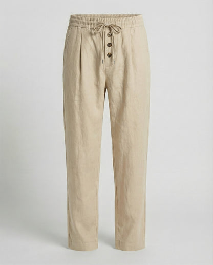 Herren Leinenhose Atmungsaktiv Leicht Beige