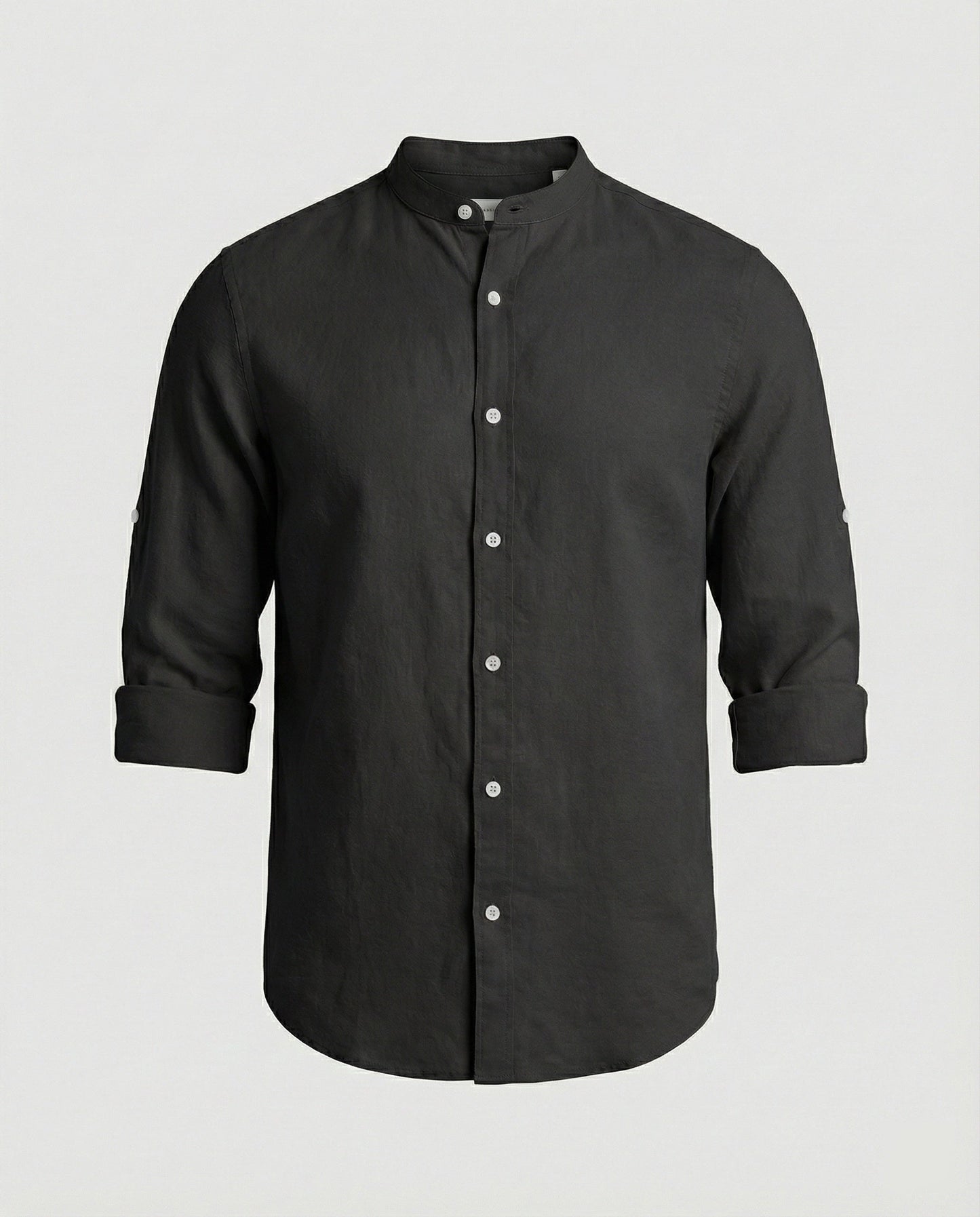 Herren Stehkragenhemd Regular Fit Weiß - Eveloria