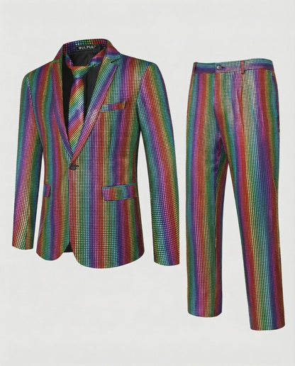 Herren Abendanzug Slim Fit Glanzmuster