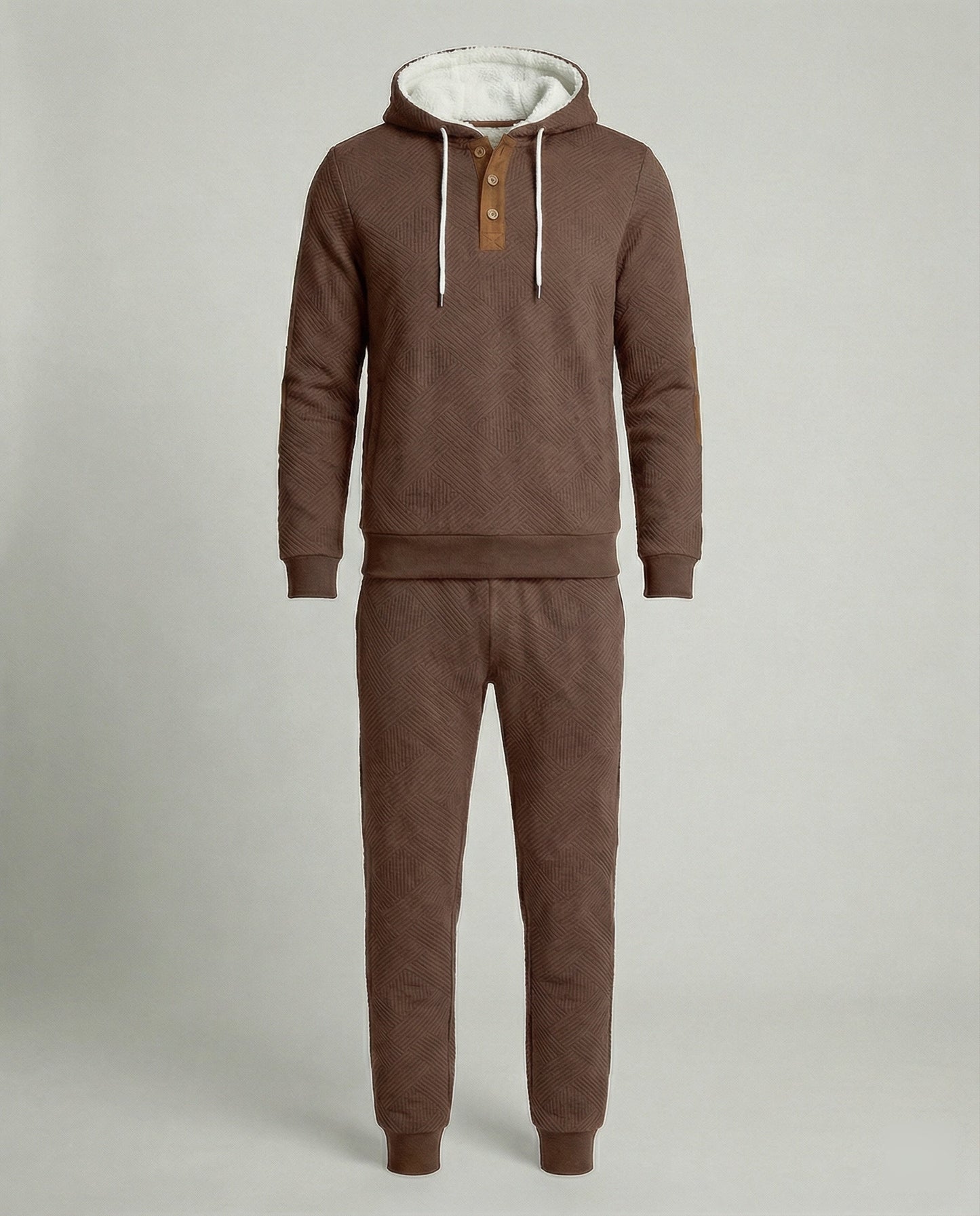 Herren Hoodie Jogginganzug Set Baumwolle Grau